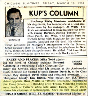 Irving Kupcinet (July 31, 1912 – November 10, 2003) was an American newspaper columnist for the Chicago Sun-Times, television talk-show host, and radio personality based in Chicago, Illinois. He was popularly known by the nickname "Kup".

His daily "Kup's Column" was launched in 1943 and remained a fixture in the Sun-Times for the next six decades.[1] 